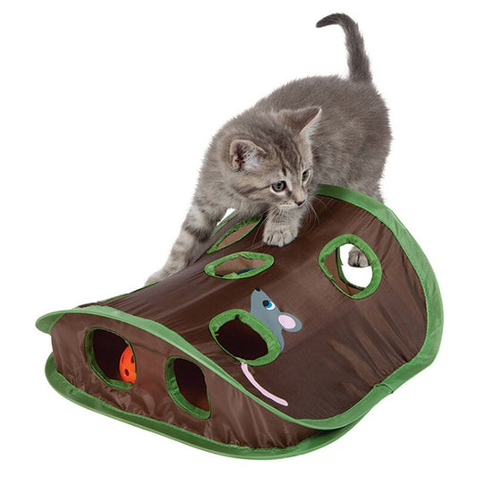 AIRE DE JEU PLIABLE AVEC 9 TROUS POUR CHAT